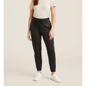 GAP Womens Sweat Joggers Lounge Pants Size Large Black/Grey Leopard Gray